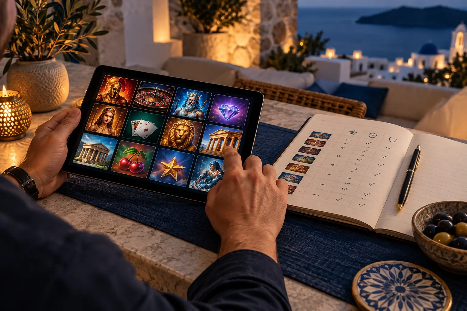 Σύγκριση online casino παιχνιδιών σε tablet